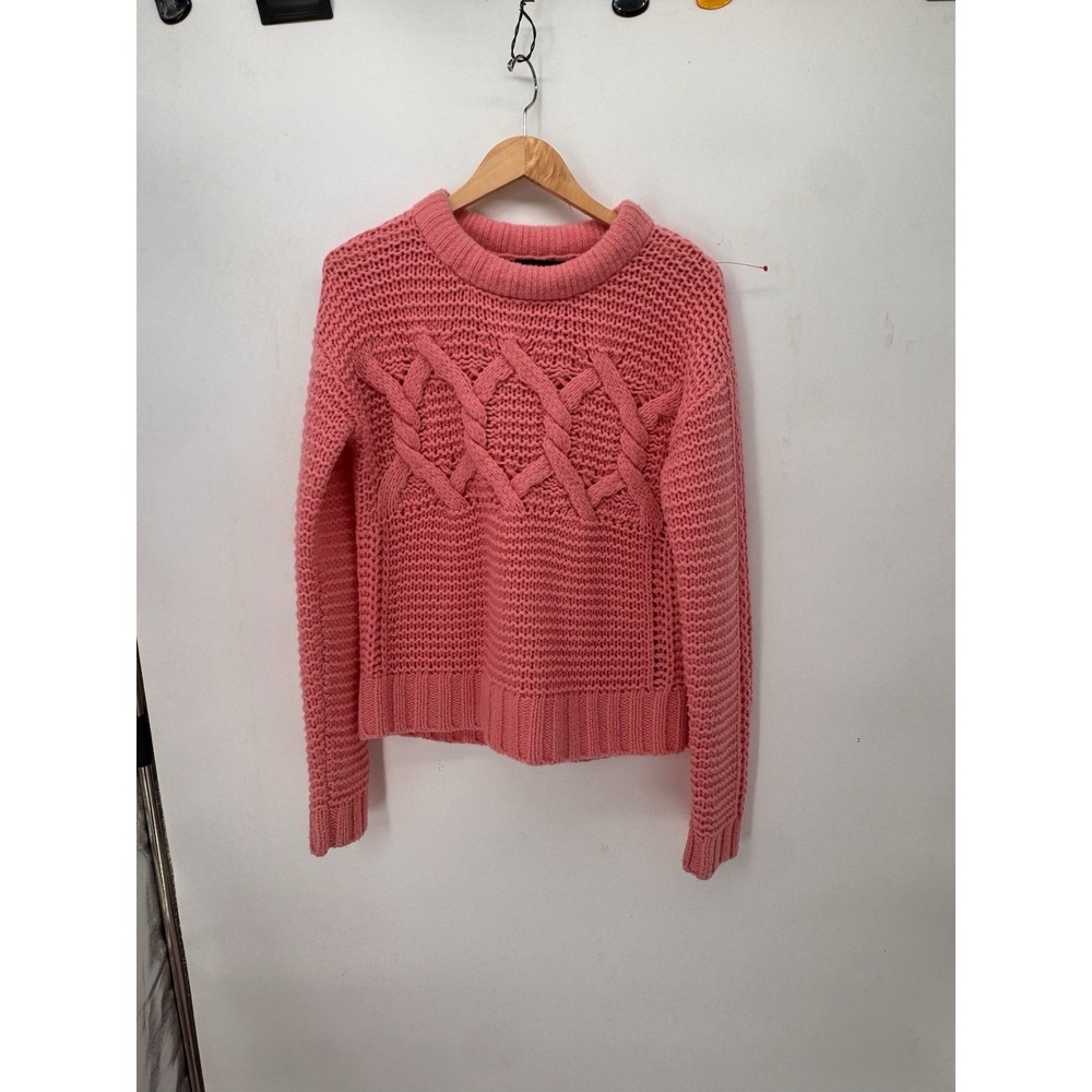 Banana Republic Pink Merino Wool Cable Knit Sweater Medium Cottagecore Barbiecor